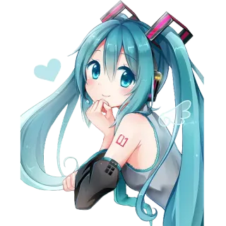😇 Hatsune Miku 01 Anime, Manga, Vocaloid, Musik, Mädchen, Charakter telegram sticker