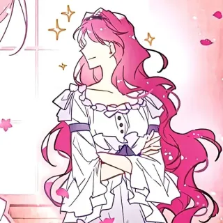 💭 anime, pink hair, dress, character, girl telegram sticker