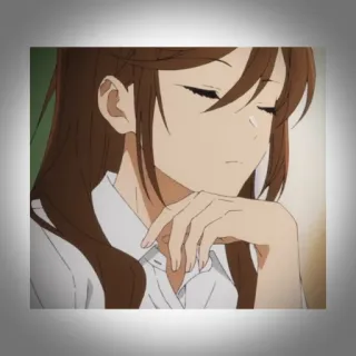 💫 Anime, Mädchen, traurig, denkend, nachdenklich, Cartoon telegram sticker