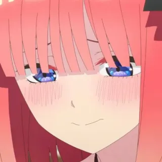 🍷 Nino Nakano The Quintessential Quintuplets Anime, Desenho animado, Bonito, Menina, Mangá, Ruborizar whatsapp sticker