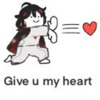 ❤️ Give u my heart corazón, amor, dibujos animados, amistad, lindo, regalar telegram sticker