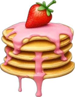 🤩 Pfannkuchen, Erdbeere, Frühstück, Essen, Dessert, Süß telegram sticker
