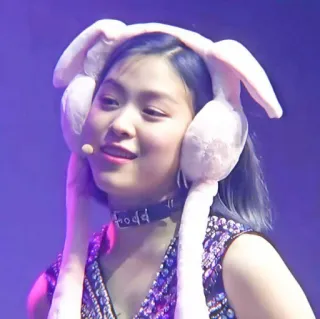 ✊ hodd woman, ears, music, entertainment, celebrity, singer, performance telegram sticker
