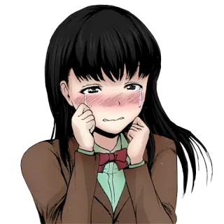 😭 аниме, девушка, плачет, грустно, эмоциональный, школьница telegram sticker