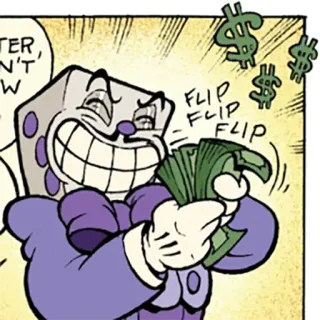 🤑 King Dice Cuphead geld, würfel, figur, comic, cuphead, king dice telegram sticker