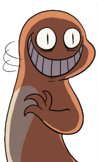 😈 gruselig, Cartoon, Lächeln, Figur, Monster whatsapp sticker
