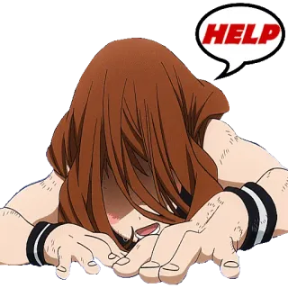 🆘 HELP Anime, Dibujos animados, Ayuda, Angustiado, Frustrado telegram sticker