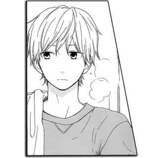 😐 Anime, Manga, Garçon, Illustration, Dessin, Portrait telegram sticker
