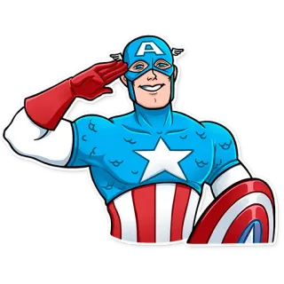 👋 Captain America супергерой, Капитан Америка, Marvel, комикс, наклейка telegram sticker