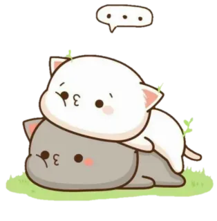 ☹️ kot, zwierzę, słodki, kreskówka, kawaii whatsapp sticker