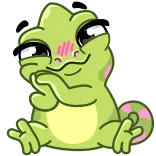 ☺️ Echse, Cartoon, Niedlich, Tier, Reptil, Freundlich telegram sticker