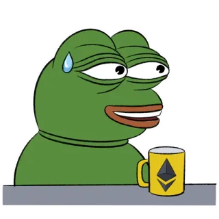 😅 Pepe the Frog ペペ, カエル, ミーム, 仮想通貨, イーサリアム, 不安 telegram sticker