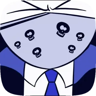 🤕 calavera, traje, dibujo animado, muerte, empresario telegram sticker