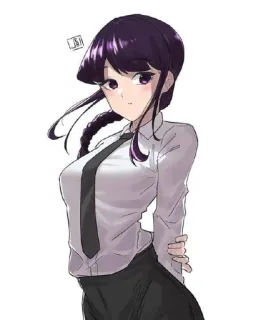 🖤 Komi Shouko Komi Can't Communicate Anime, Manga, Uniforme escolar, Linda, Chica, Komi-san telegram sticker