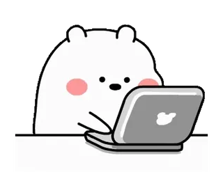 💻 熊, 笔记本电脑, 电脑, 动物, 卡通 telegram sticker