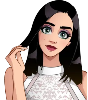 😊 mujer, chica, retrato, dibujo animado, ilustración, femenino telegram sticker