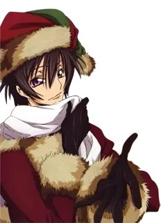 😊 Lelouch Lamperouge Code Geass Anime, Karakter, Musim Dingin, Natal, Lelouch, Fanart telegram sticker
