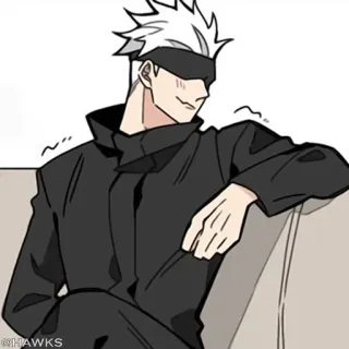😅 Gojo Satoru Jujutsu Kaisen anime, gojo satoru, jujutsu kaisen, manga, personnage, bandeau, cool telegram sticker