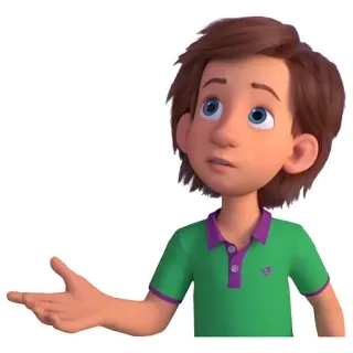 🤔 卡通, 男孩, 3D, 角色 telegram sticker