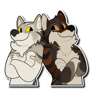 😁 lupo, cartone animato, animale, furry, cane, carino telegram sticker