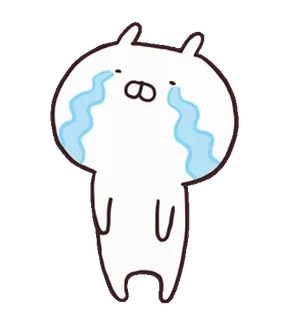 🍡 crying, sad, tears, cartoon, bunny, character, emotional telegram sticker