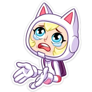 😔 плачущий, грустный, мультфильм, каваи, милый, аниме, эмоциональный, персонаж telegram sticker