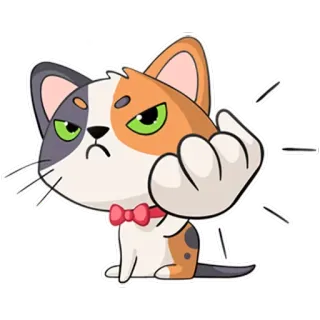 👊 Katze, Sticker, Stinkefinger, beleidigend, Cartoon, Geste telegram sticker