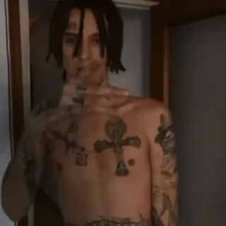 ⚰️ man, tattoos, dreadlocks, torso whatsapp sticker