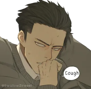 😞 Cough tos, enfermo, enfermedad, dibujos animados, animación telegram sticker
