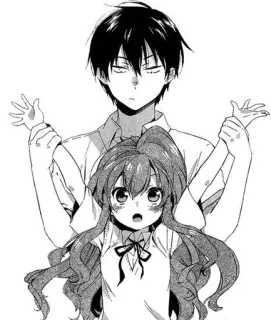 💞 Anime, Couple, Mignon, Manga, Noir et blanc telegram sticker