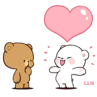 😜 orso, carino, amore, Milk and Mocha, cartoni animati telegram sticker
