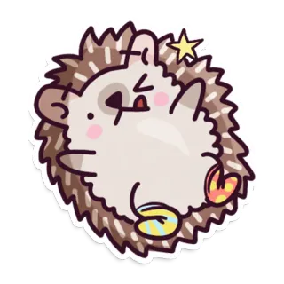 😜 เม่น, สัตว์, น่ารัก, การ์ตูน telegram sticker