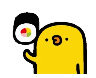 🍣 jaune, oiseau, sushi, nourriture, mignon, kawaii telegram sticker