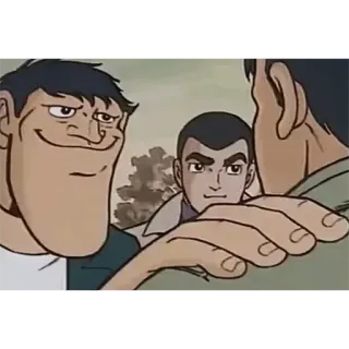 👊 Chad and Wojak Internet Meme chad, wojak, meme, friendship, anime style, validation, wholesome telegram sticker