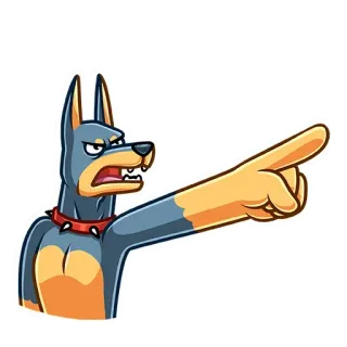 👉 собака, указание, животное, мультфильм whatsapp sticker