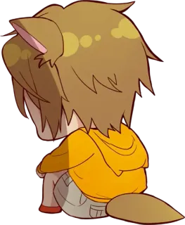 😞 Animé, Dessin animé, Loup, Chibi telegram sticker