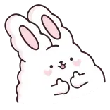👍 thỏ, ngón giữa, xúc phạm, dễ thương telegram sticker