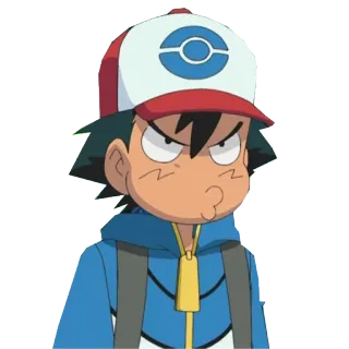 😤 Ash Ketchum Pokémon Ash Ketchum, Pokémon, Kartun, Anime, Marah whatsapp sticker