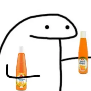 🧃 monigote, squash delight, zumo de naranja, bebida whatsapp sticker