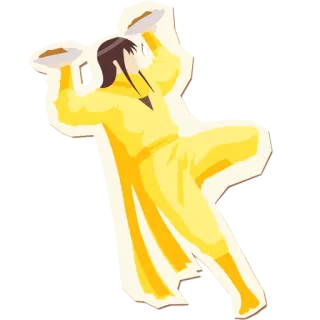🍛 pessoa, amarelo, comida, pratos, artes marciais whatsapp sticker
