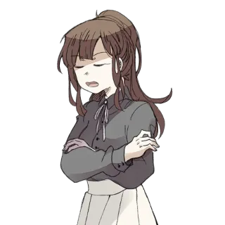 😞 Dessin animé, Fille, Anime, Manga, Illustration telegram sticker
