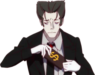 💰 money, man, suit, dollar, anime telegram sticker