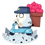 🤩 sowa, hulajnoga, serca, miłość, dostawa, księżyc, kreskówka, słodkie telegram sticker