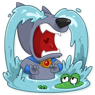 😭 울음, 슬픈, 늑대, 악어, 만화, 감정, 물 telegram sticker