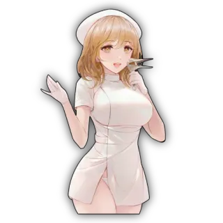 🔥 Anime, Verpleegster, Meisje, Vrouw, Medisch telegram sticker