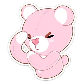 🤦‍♂️ rosa, urso, bicho de pelúcia, fofo, kawaii telegram sticker