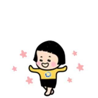 🌟 漫画, 子供, 幸せ, 女の子, かわいい, 可愛い telegram sticker