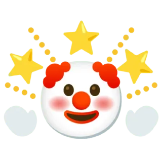 🌟 clown, emoji, sticker, stars, face telegram sticker