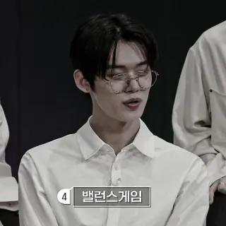 🍗 밸런스게임 Koreanisch, Brille, Knopfleiste, Balance Spiel telegram sticker