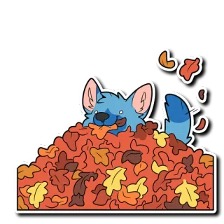 🍂 anjing, daun, musim gugur, musim gugur, lucu, berbulu telegram sticker
